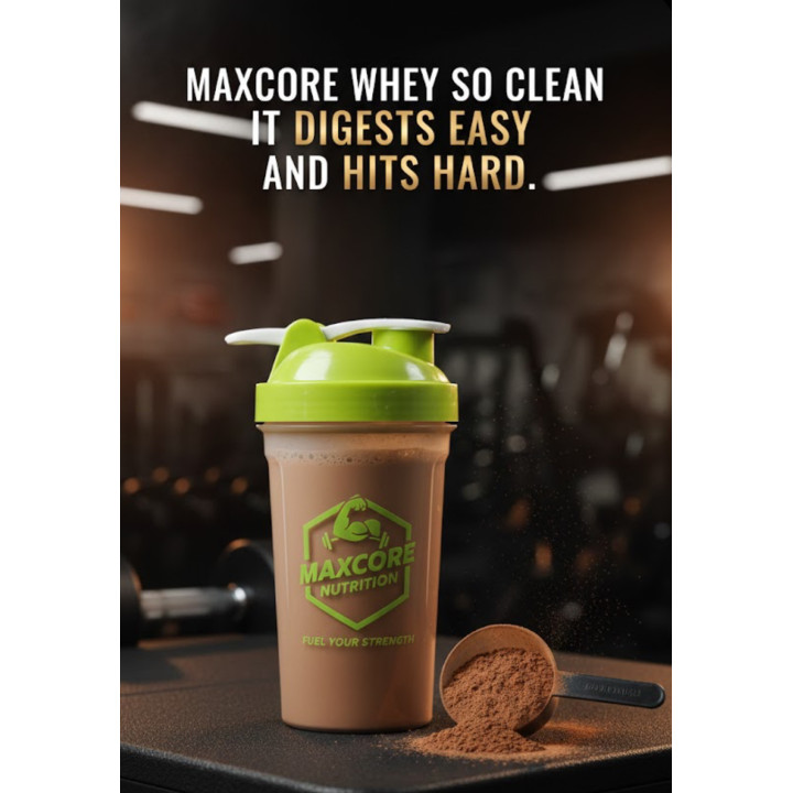 Maxcore 100% Pure Whey Protein 1kg | 27g Protein | Chocolate Flavor